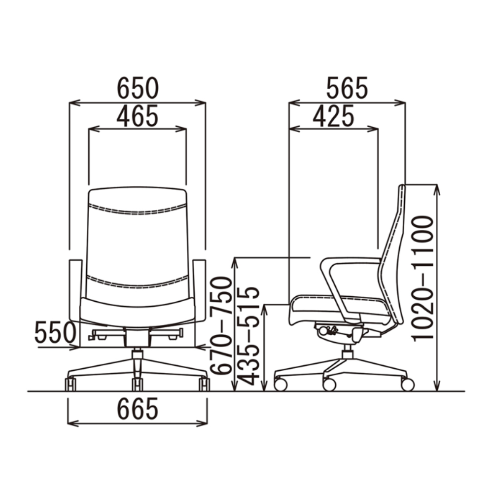 RS-2485 オフィスチェア｜RS-2485(VG1)DBR